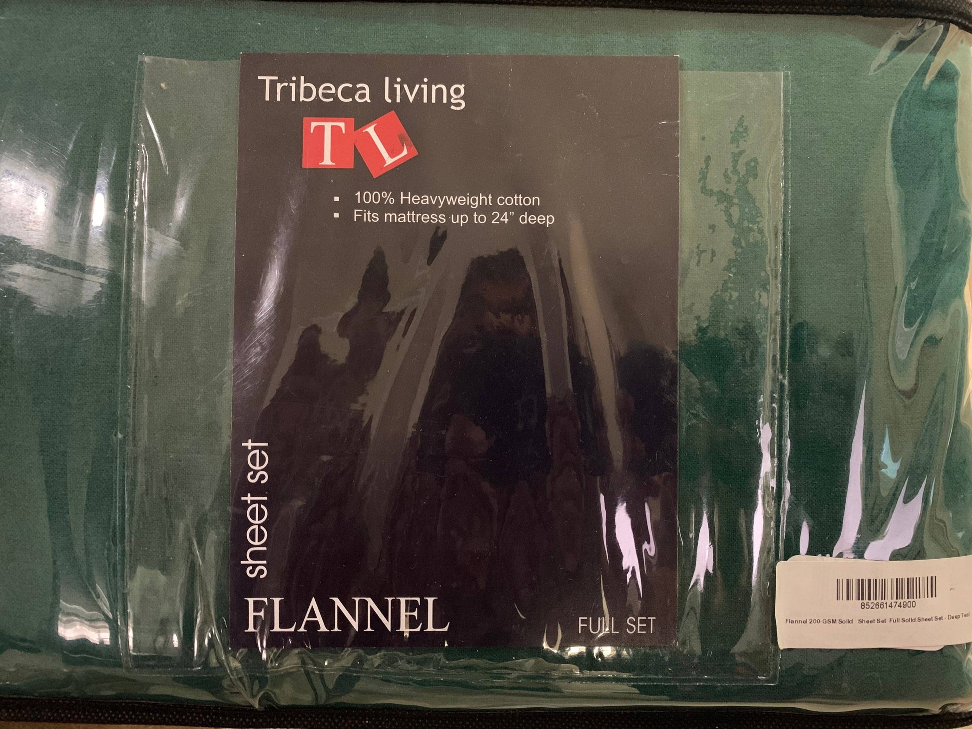 Flannel Solid Extra Deep Pocket Sheet Set by Tribeca Living FULL,TEAL Colour - GetSetHome Store