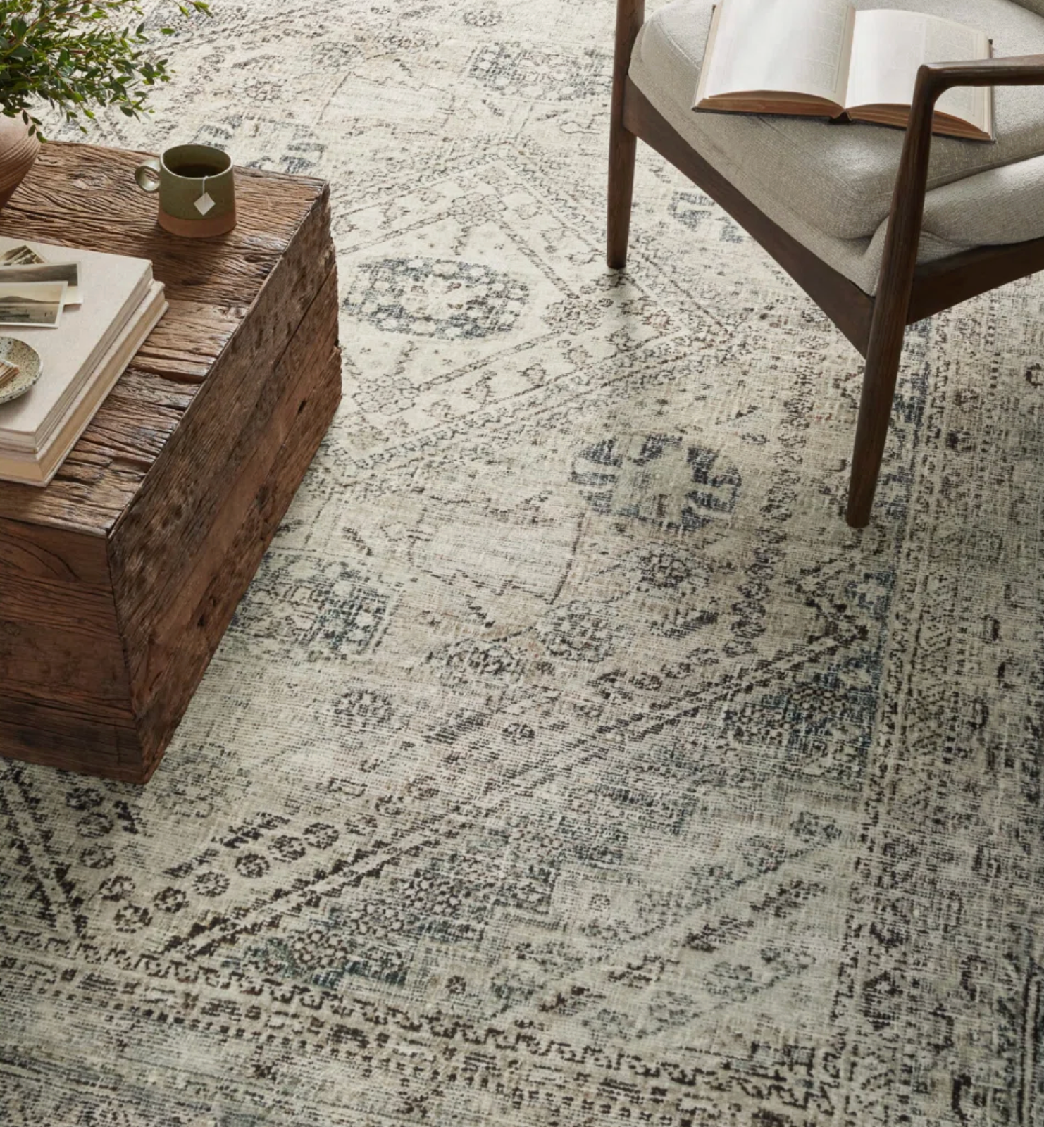 Magnolia Home by Joanna Gaines x Loloi | Sinclair Natural/Sage Collection Rug - Image 2