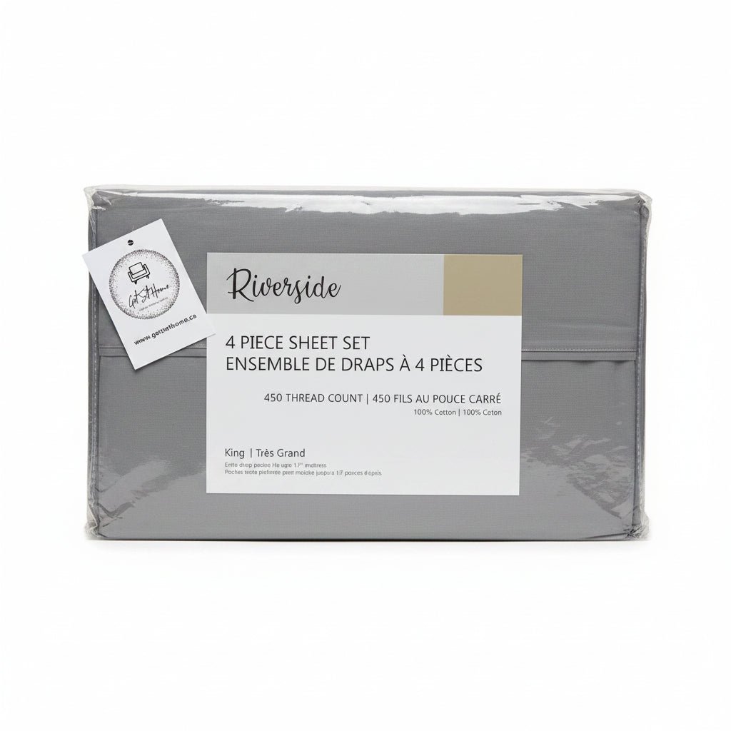 Riverside 450 TC Cotton 4 Piece Sheet Set - King