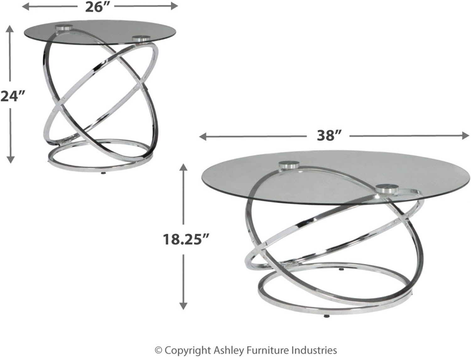 Ashley Hollynyx 3PC Modern Coffee Table Set T270-13 - Image 2