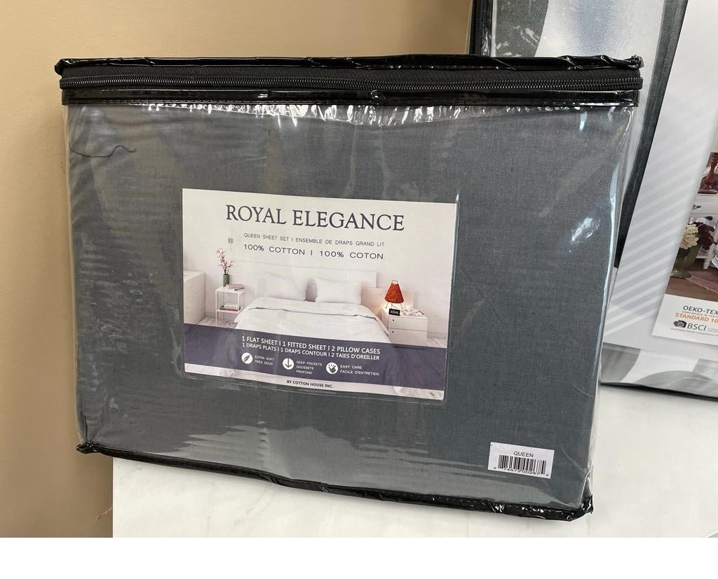 Cotton House - 100% Cotton Sheet Set Queen Grey