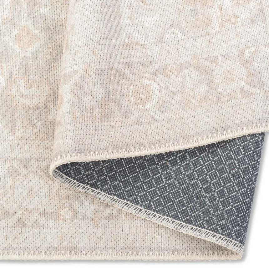 Aura Washable Spill Proof Beige Gold Area Rug - Image 3